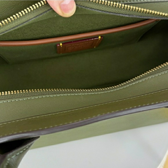 Coach Olive Green Leather Empire Carry All Shoulder Bag (NWOT) - Picture 15 of 16